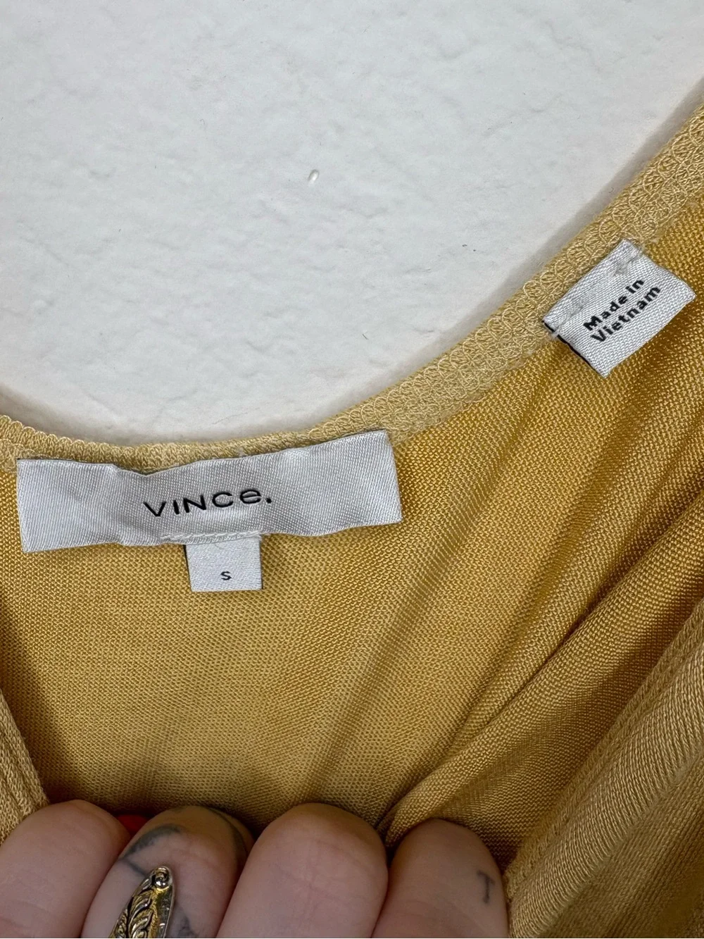Vince Yellow Scoop Neck Camisole Wrap Dress Rayon size Small